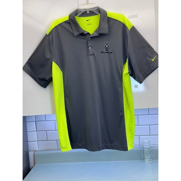 Nike Golf Other - Nike Golf Polo Shirt Mens XL Grey Neon Volt 2022 Warren Cup Performance